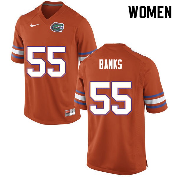 Women #55 Noah Banks Florida Gators College Football Jersey Orange
